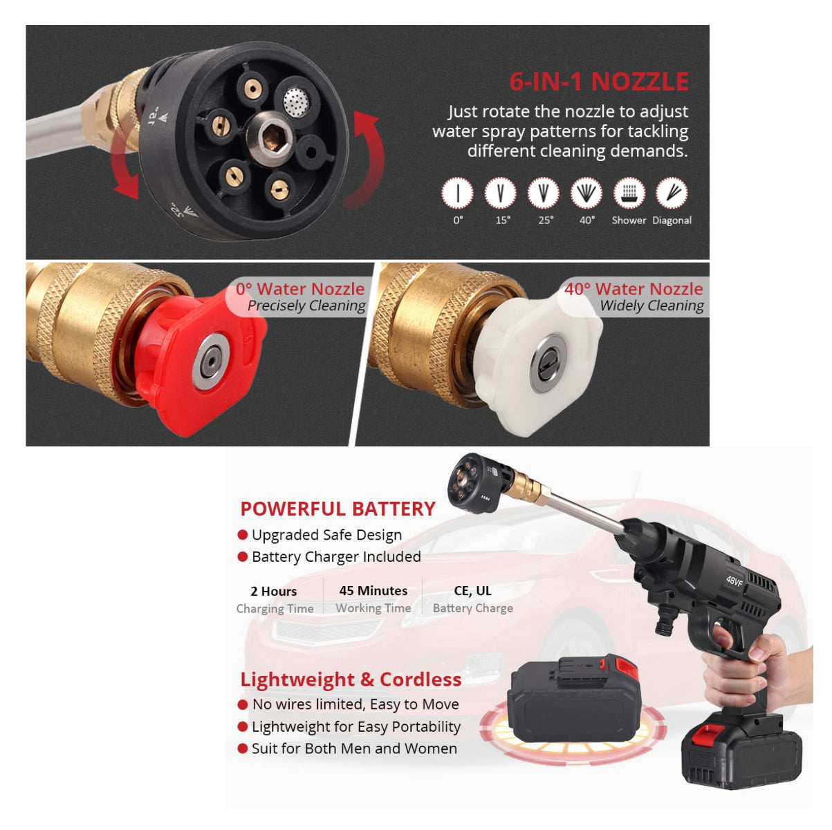 Hidrolavadora 6 chorros mas accesorios