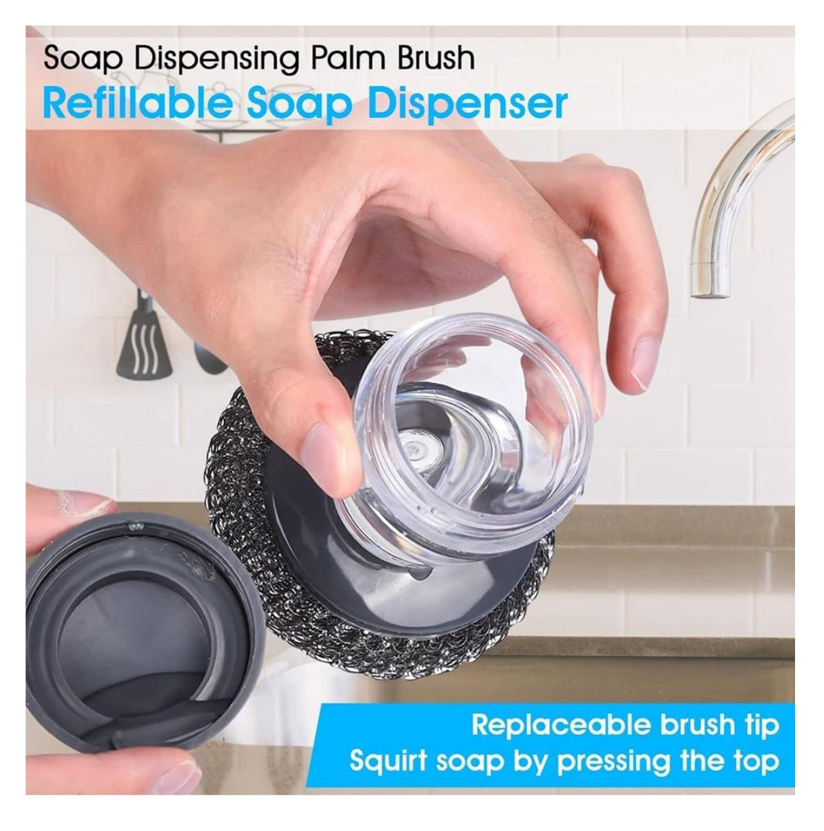 Cepillo Dispensador Jabón Loza Brillo