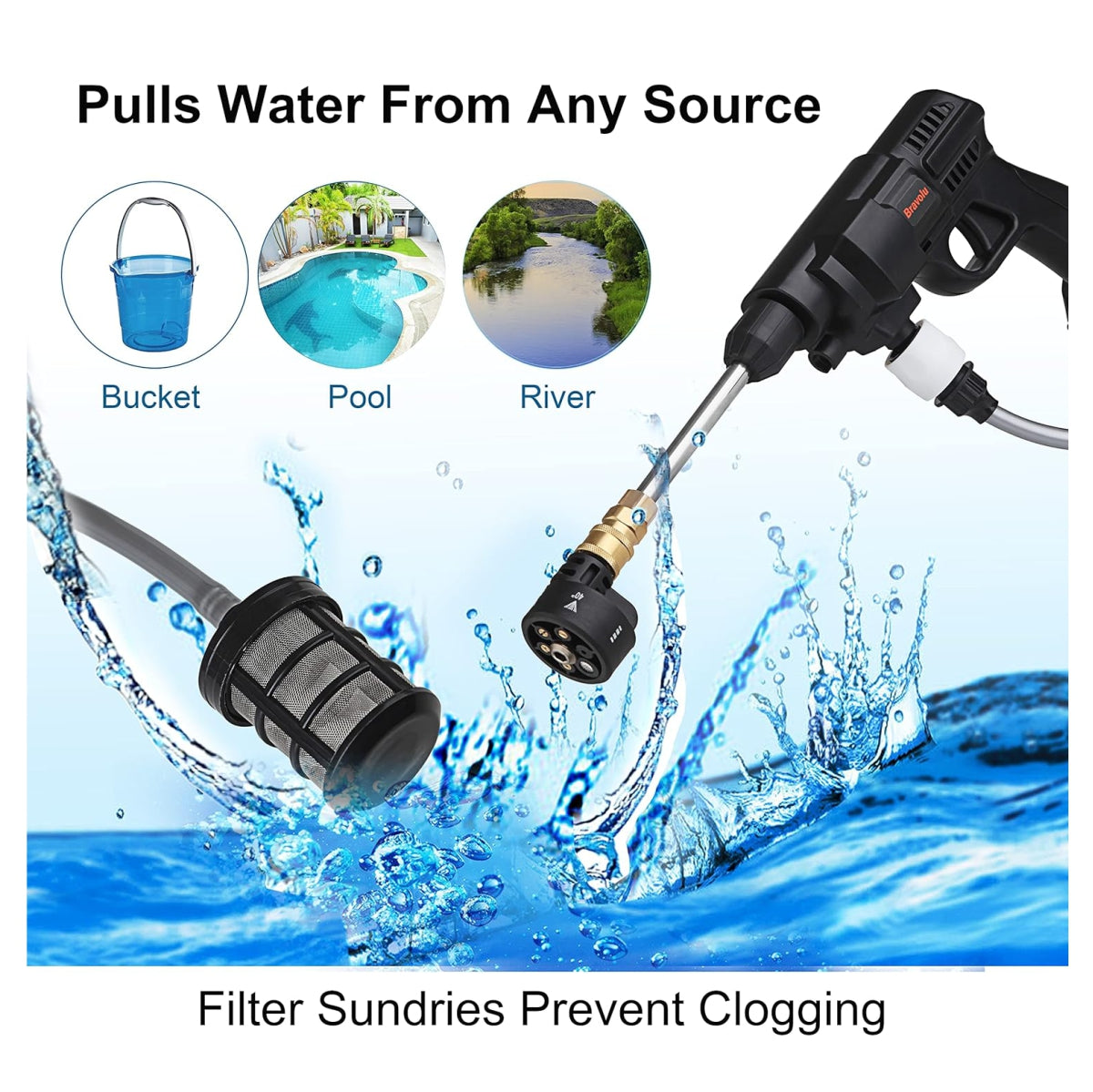 Hidrolavadora 6 chorros mas accesorios