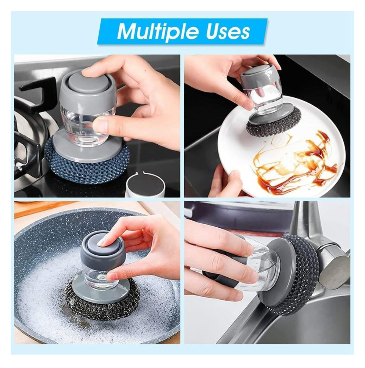 Cepillo Dispensador Jabón Loza Brillo